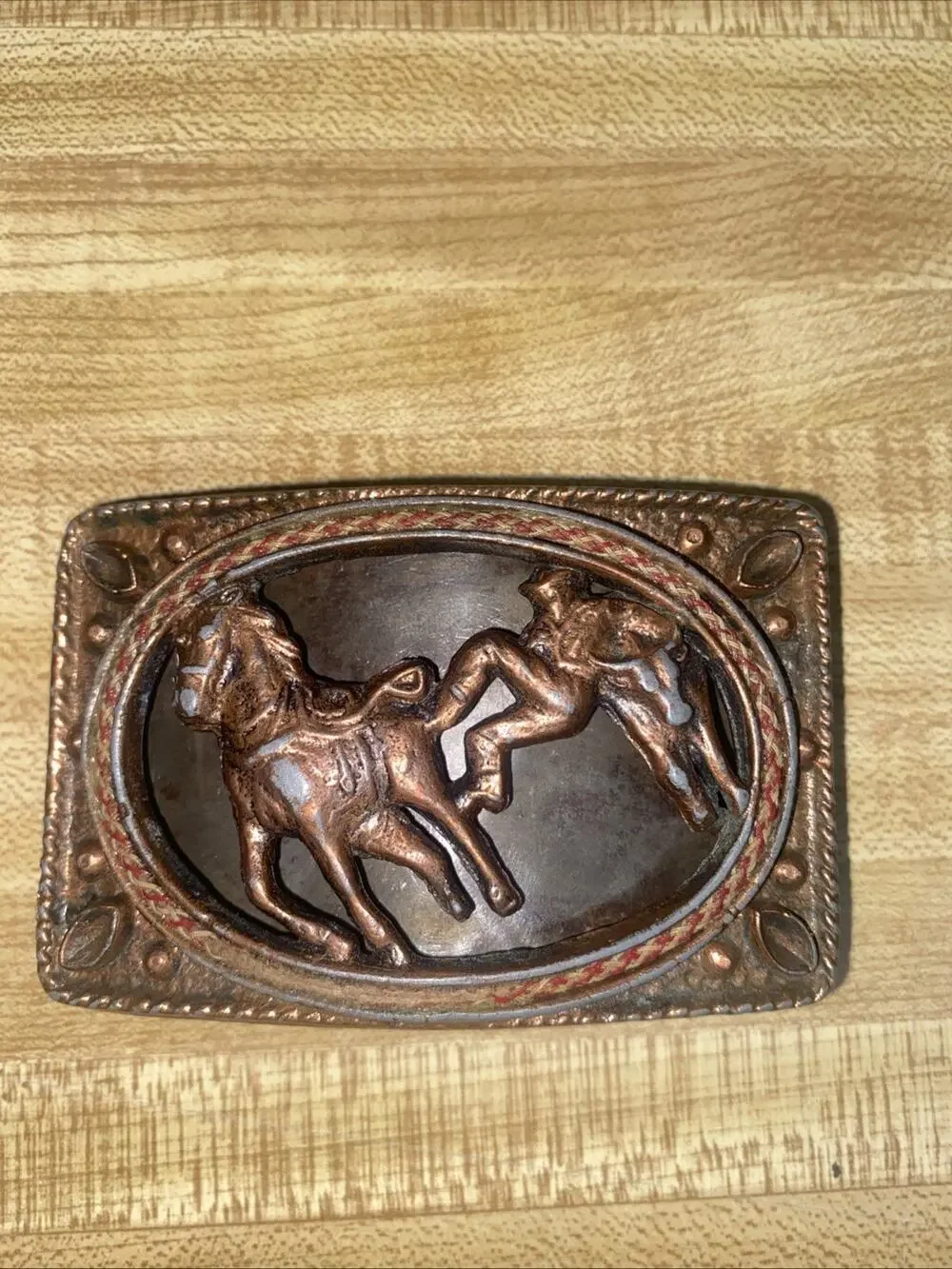 Vintage Rodeo Bronco Bull Rider Western Belt Buckle